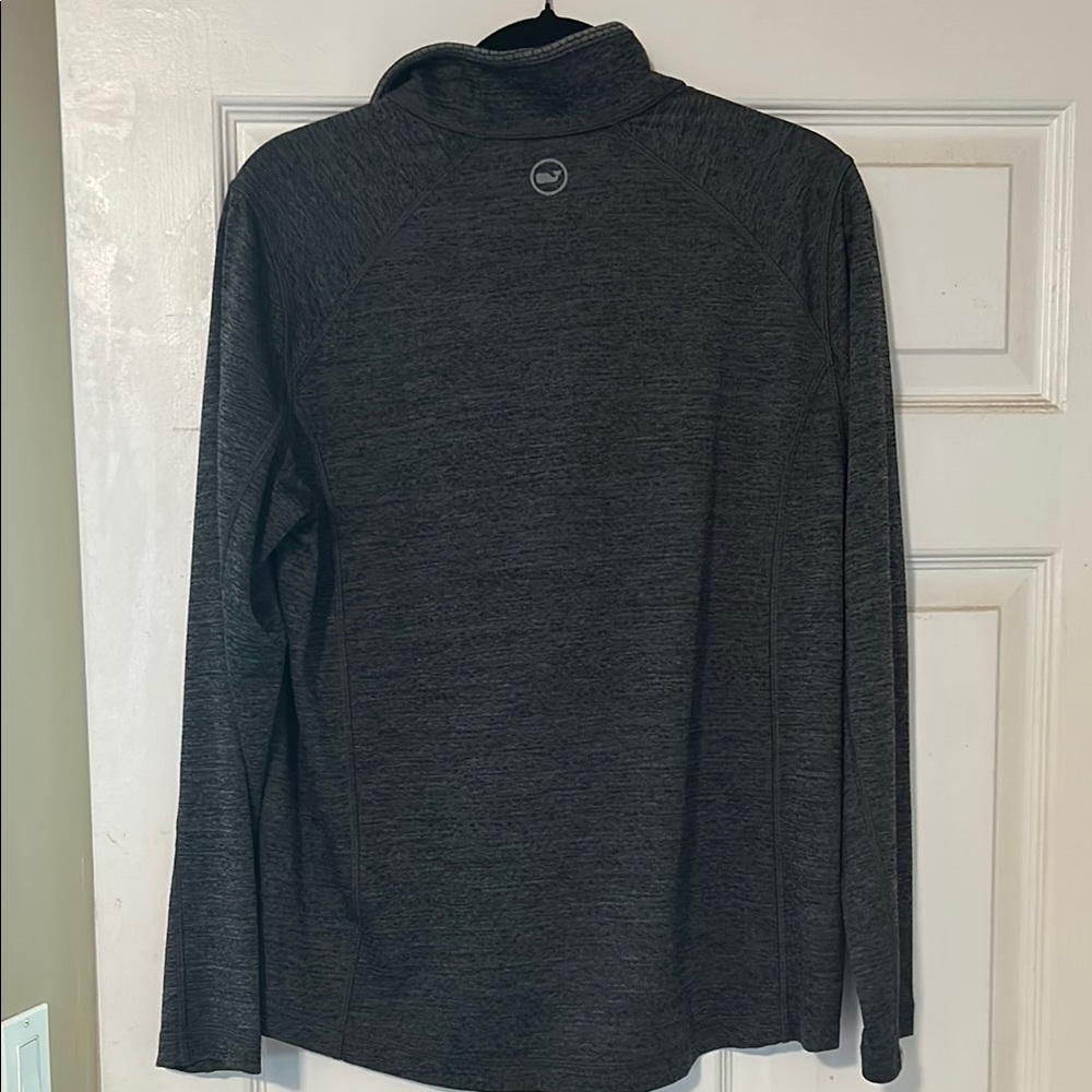 Vineyard Vines Gray Zip Up Sweater with Mock Neck - Picture 4 of 4